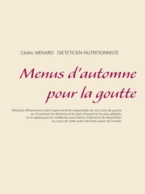 cover image of Menus d'automne pour la goutte